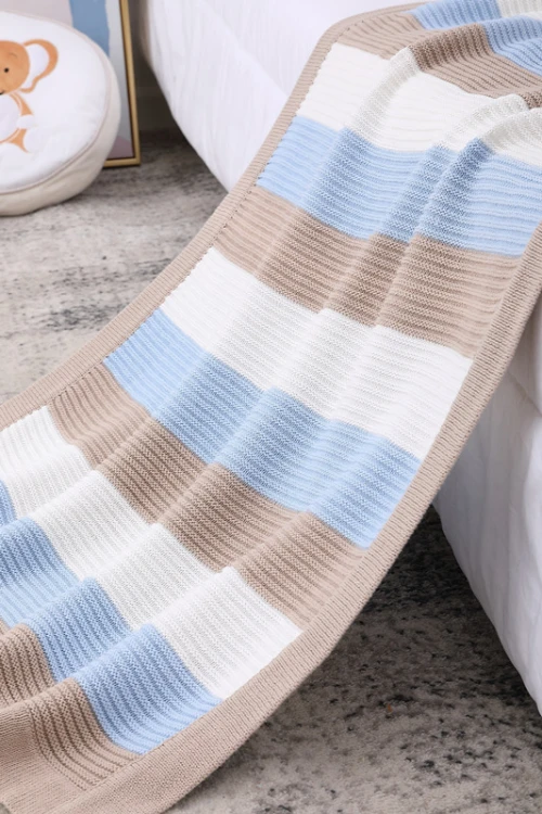 Manta orgánica tejida para bebé Swaddle Wrap Cálidas mantas de cochecito al por mayor para recién nacidos o bebés