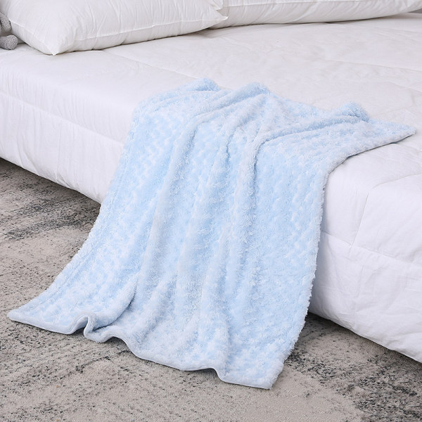 Blue Chenille Soft Kintted Wholesale Baby Blanket Premium Cozy for Best Comfort