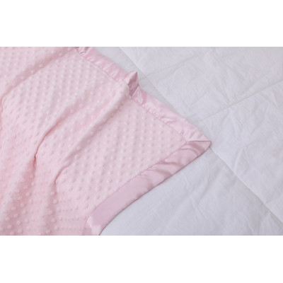 Knitted baby Blankets Wholesale Double-Layered Dotted Backing with Satin Cuddly Printed Blanket