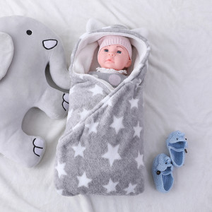Couvertures tricotées recyclables pour bébé en molleton double couche avec couverture imprimée en gros