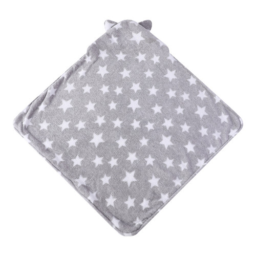 Mantas reciclables de punto para bebé, forro polar de doble capa con manta estampada de estrellas, venta al por mayor