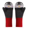 Conjunto de bufanda y guantes de gorro de bebé de punto al por mayor con diseño de pingüino lindo