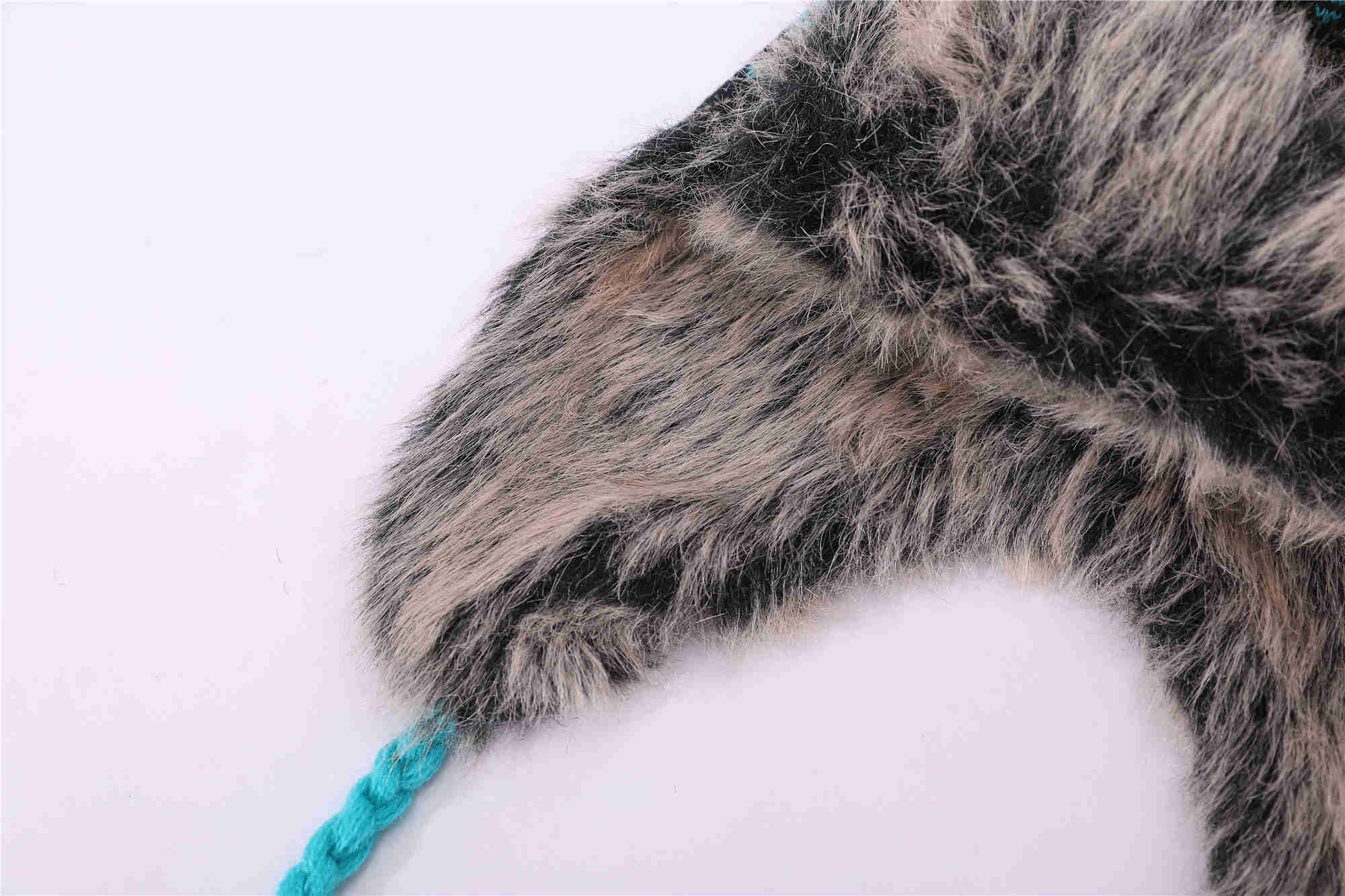 OEM ladies knitted Earflap Hat wholesale Hat Faux Fur Knit  Warm Hat Snow anti-pilling knitted Hat