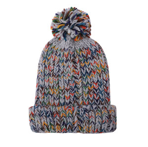 Las señoras del OEM hicieron punto el invierno al por mayor hecho punto el sombrero anti-pilling caliente grueso de Pom Pom Beanie Cap