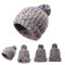 OEM ladies knitted Winter Knitted wholesale Hat Pom Pom Beanie Cap Thick Warm anti-pilling Hat