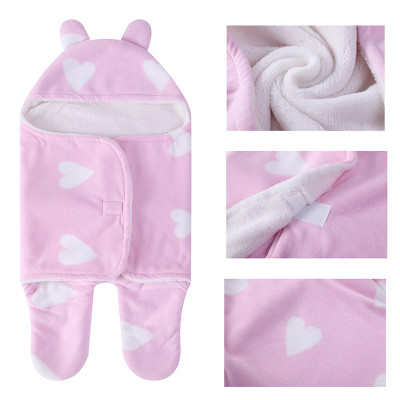 Wholesale Cute Newborn Knitted Baby Sleeping Bag With Printed Heart From Chinese Supplier