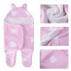 En gros mignon nouveau-né tricoté anti-boulochage bébé sac de couchage en peluche Swaddle avec coeur imprimé