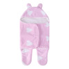 Оптовый милый вязаный детский спальный мешок с антипиллингом для новорожденных, плюшевый пеленок с принтом в виде сердца