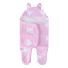 En gros mignon nouveau-né tricoté anti-boulochage bébé sac de couchage en peluche Swaddle avec coeur imprimé