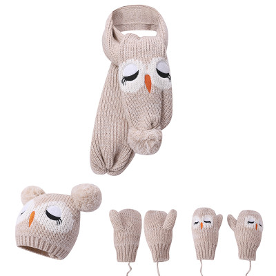 Wholesale Baby Hat Scarf Gloves Suit Winter Warm Knitted Beanie Gloves Scarf Set For Baby From China