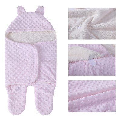 Custom Cute Newborn Knitted Recyclable Baby Sleeping Bag Wholesale Sweet Swaddle With  Fleece Sherpa
