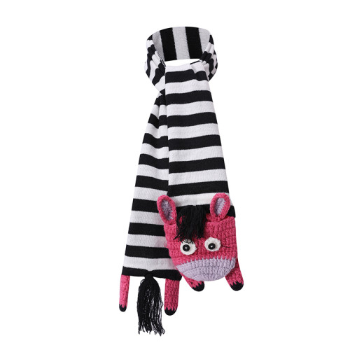 Аксессуары ODM оптом вязаные детские шапки шарф перчатки с рисунком зебры