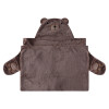 OEM-Babydecken, recycelbar, Großhandel, Flanell-Fleece mit Kapuze, niedliches Design mit Bärengesicht