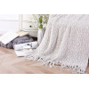 Fluffy Chenille Knitted throw blanket Wholesale knitting Throw Blanket with Decorative Tassels