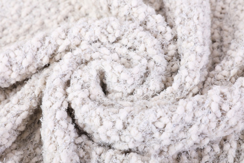 Fluffy Chenille Knitted throw blanket Wholesale knitting Throw Blanket with Decorative Tassels