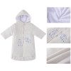 Sac de couchage tricoté pour bébé nouveau-né en gros anti-boulochage avec capuche, corps avec broderie et bouton