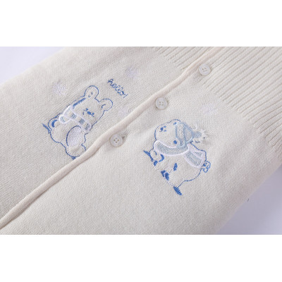 Wholesale Newborn Baby Knitted Sleeping Bag Anti-pilling With Hood,body with Embroidery and Button
