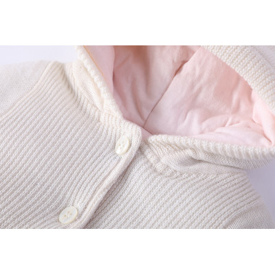 Wholesale Newborn Knitted Sleep Sack Anti-pilling With Hood,body with Button and  Embroidery Design