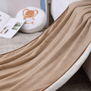 Оптовое детское одеяло из шерпы, пушистое коричневое нейтральное одеяло с рисунком белки, пригодное для повторного использования