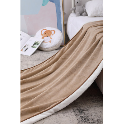Wholesale Sherpa Baby Blanket Fluffy Brown Neutral Squirrel Pattern Recyclable Blanket from China