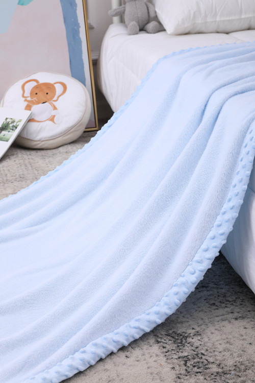 Фланелевое детское одеяло оптом, пригодное для вторичного использования одеяло с рельефным рисунком в горошек с вышивкой