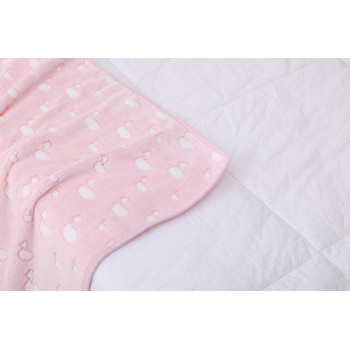 Custom Cute Flannel Wholesale Recyclable Baby girl Blanket, Printed Pattern With Swan