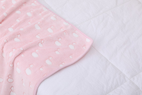 OEM милое фланелевое оптовое повторно используемое одеяло для девочки, печатный рисунок с лебедем