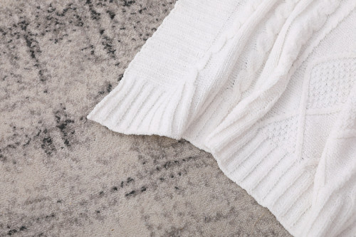 Оптовое детское одеяло премиум-класса из 100% органического хлопка, трикотажное изделие с белой текстурой