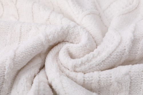 Оптовое детское одеяло премиум-класса из 100% органического хлопка, трикотажное изделие с белой текстурой