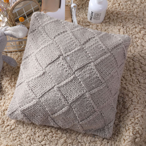 Housse de coussin en gros, coussin tricoté décoratif doux et confortable