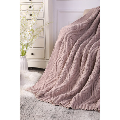 Wholesale Super Cozy 100% Ployester Recyclable Knit Blanket knitted throw blanket from China