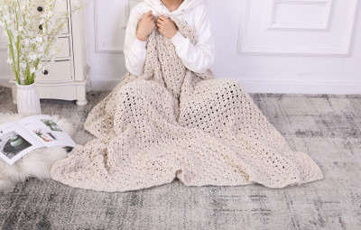 OEM Wholesale Chunky Cable Knit Blanket Throw handmade weighted blanket throw can Machine Washable