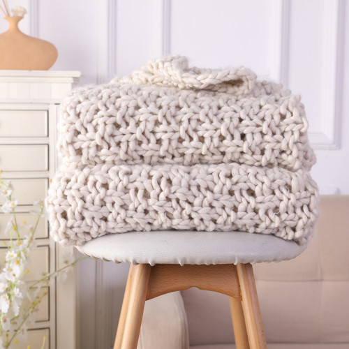 Wholesale Chunky Knit Blanket Throw Machine Washable knitted blanket weighted knitting blanket