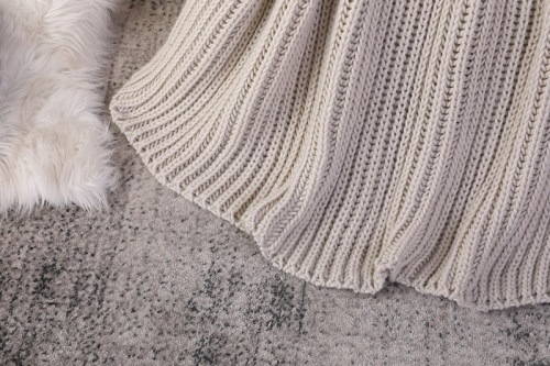 Couverture en gros de jet de tricot de câble de 100% de coton, lavable en machine