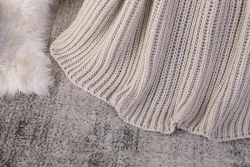 Wholesale 100% Cotton Cable Knit Throw Blanket,Machine Washable