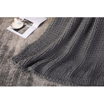 OEM Handmade Chunky Knitted Weighted Throw Blanket Wholsale Knitted Blanket Throw for Sleeping