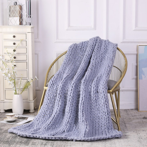 Wholesale 100% Hand Made Chunky Blanket Knitted Weighted Blanket-For Bed Sofa Bedroom or Living Room