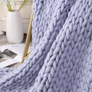 Wholesale 100% Hand Made Chunky Blanket Knitted Weighted Blanket-For Bed Sofa Bedroom or Living Room