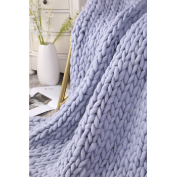 Wholesale Hand Made Chunky Blanket Knitted Weighted Blanket For Bed Sofa Bedroom or Living Room