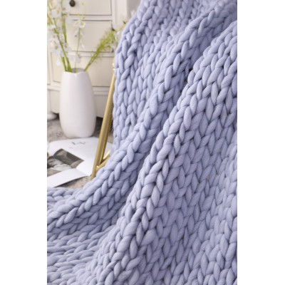 Wholesale 100% Hand Made Chunky Blanket Knitted Weighted Blanket-For Bed Sofa Bedroom or Living Room