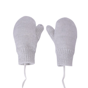 Оптовая продажа, зимние толстые теплые вязаные перчатки для младенцев унисекс, варежки со шнурком