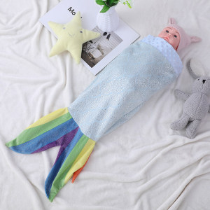 OEM Kids Mermaid Tail Baby Sleep Sack,Super Comfty Flannel Fleece Mermaid Rainbow Sleeping Bag Wholesale
