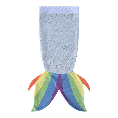 OEM Kids Mermaid Tail Baby Sleep Sack Flannel Fleece Mermaid Rainbow Sleeping Bag Wholesale
