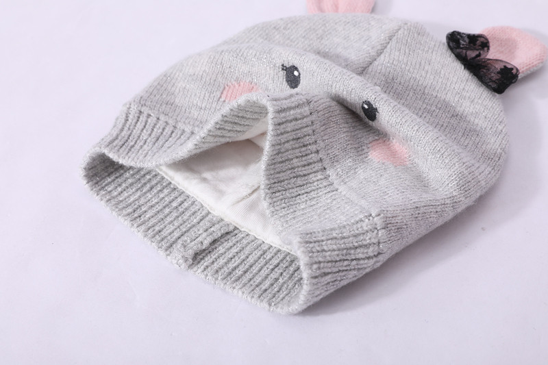 Wholesale Baby Knitted Winter Hats Newborn Toddler Autumn Cute Earflap knitted beanie hat cap