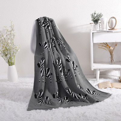 Wholesale 100% Organic Cotton Baby Blankets Soft Nursery Swaddling Blanket for Baby with Cute Zebra