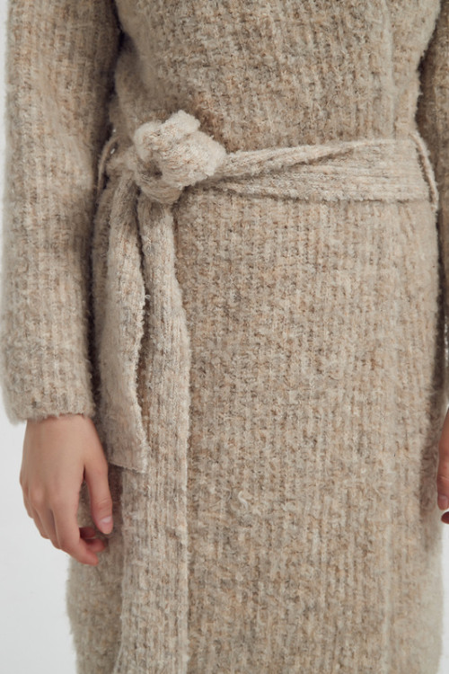 Wholesale Women's Plush Soft Warm Fleece knitted Bathrobe Robe knitting pajamas From Chinese factory