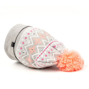 Wholesale Women's Winter Seed Stitched Confetti Pom Beanie Hat From Chinese Supplier