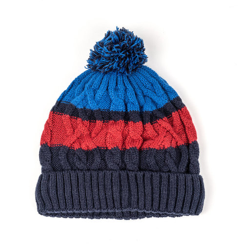 OEM Winter Ribbed Beanie Crossed Cap Chunky Cable Knitted hat Soft Warm Hat From Chinese Factory