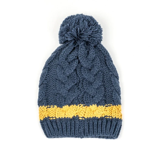 Chapeau de bébé en tricot d'hiver en gros Twist Warm Beanie Infant Toddler avec pompon ODM