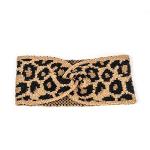 Wholesale Women Winter Soft Leopard Pattern Fleece Lining Headwrap Headband Ear Warmer ODM